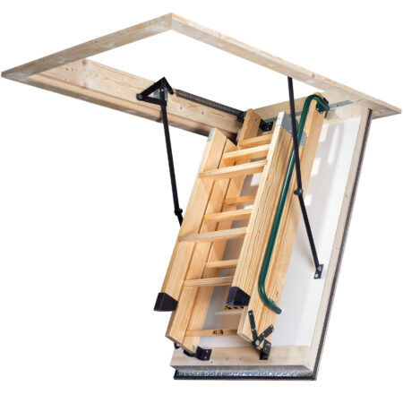 Cosy+ Stira timber folding loft ladder half open